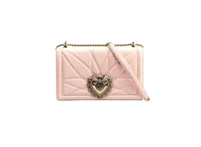 Dolce&Gabbana Devotion Bag Big Size Matrasse Nappa Leather "Pale Pink"