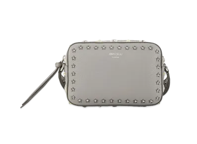 Jimmy Choo Pegasi Camera Bag Soft Grainy Calf Leather Camera Bag With Star Studs "Moonstone"
