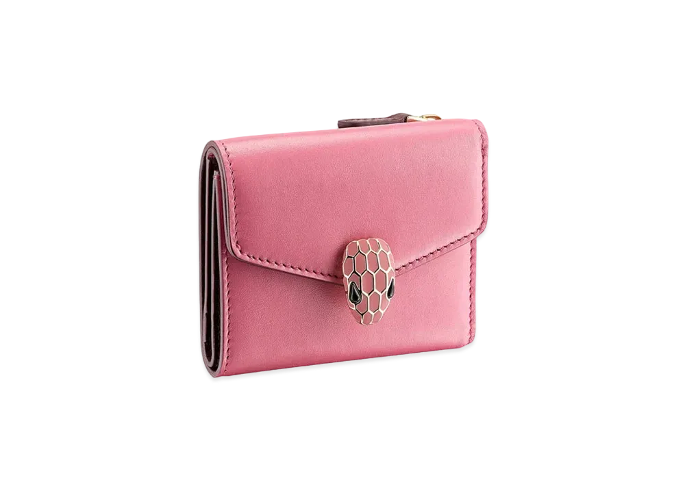 BVLGARI Serpenti Forever Trifold Wallet "Pink"