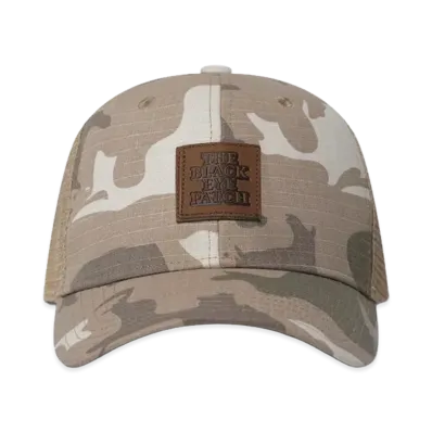 BlackEyePatch Leather Patched Mesh Cap "Sand Camo"