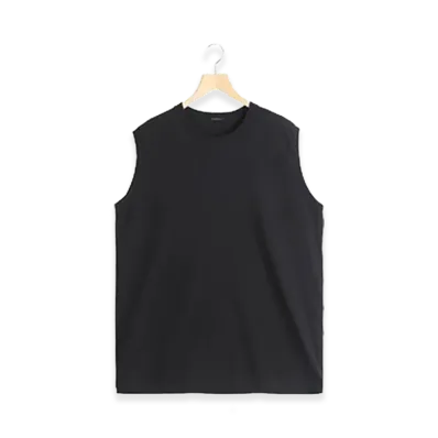 COMOLI Cotton Jersey Sleeveless "Black"