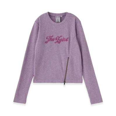 X-Girl Women's Zip Hem Compact Ribbed Top "Pink"