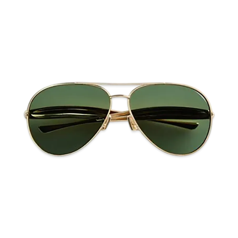 Bottega Veneta Sardine Aviator Sunglasses "Gold/Green"