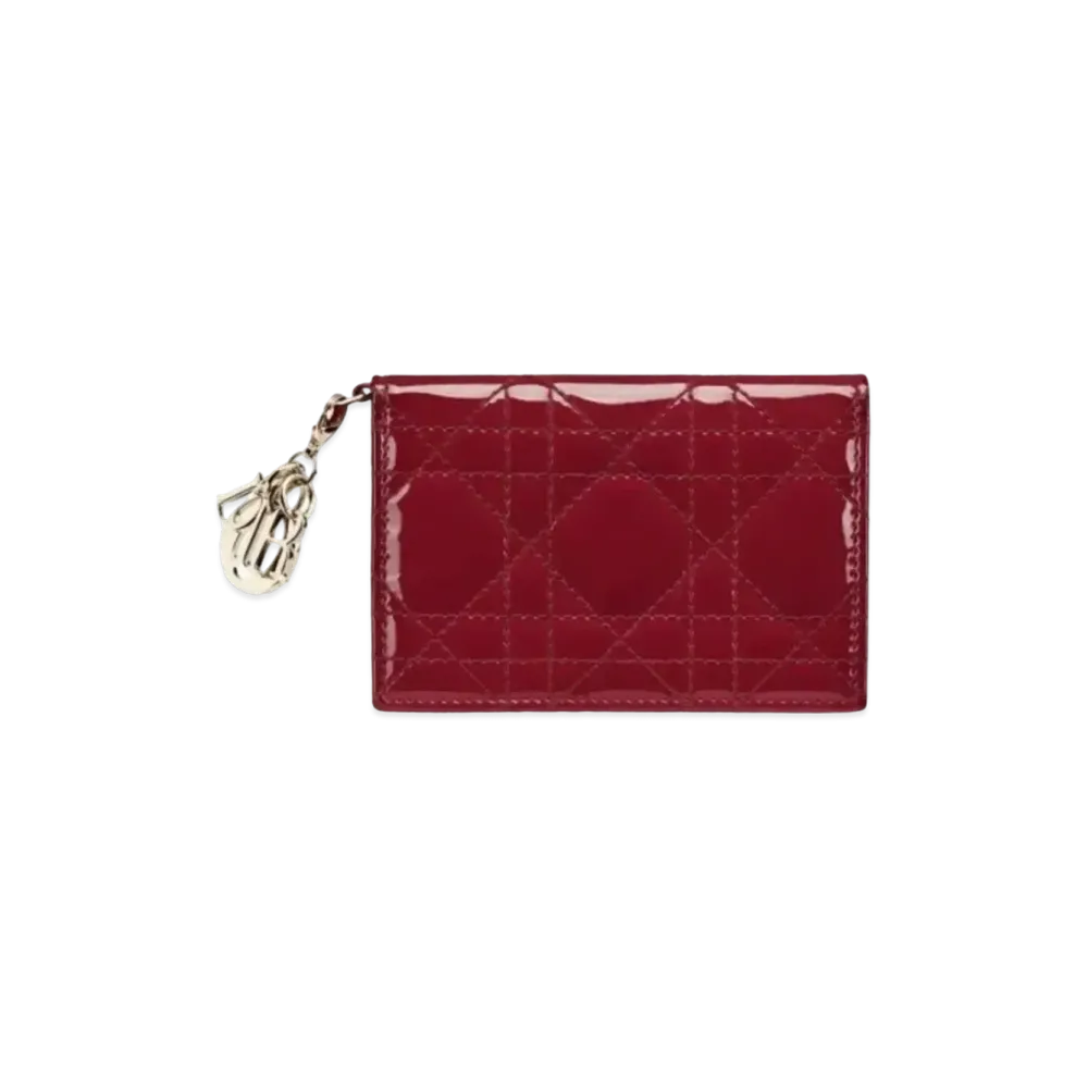 Dior Cow Leather Card Holder "Cherry Red"