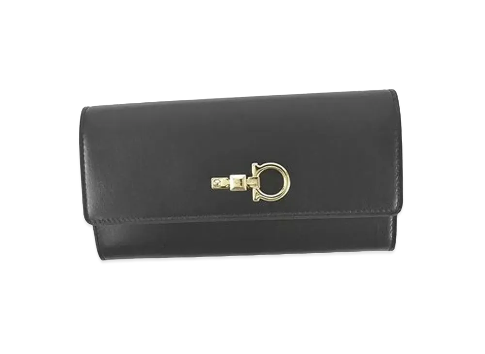 Salvatore Ferragamo Studio Continental Wallet "Black"