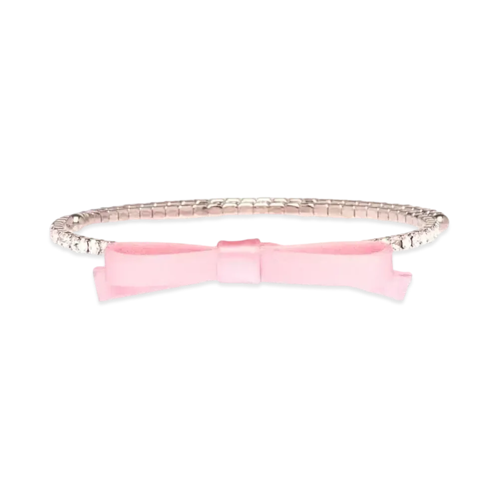 MIU MIU Crystal x Bow Necklace "Pink"