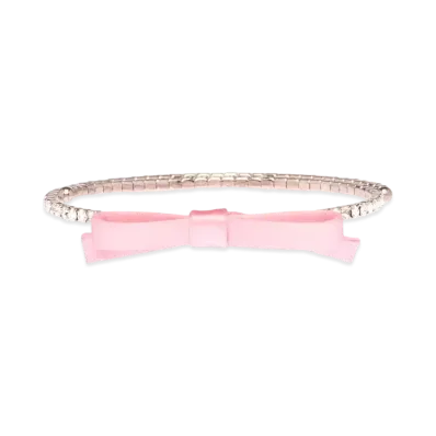 MIU MIU Crystal x Bow Necklace "Pink"