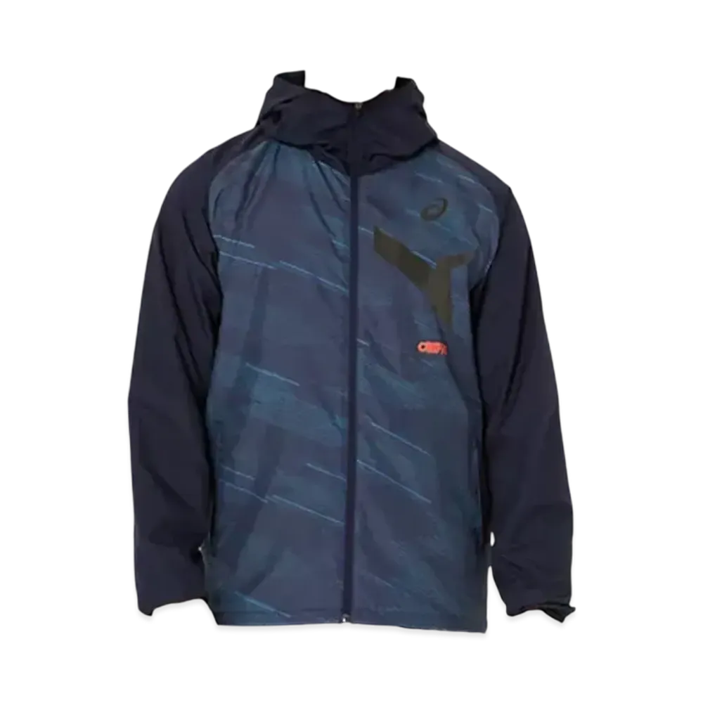 Asics Aim-Trg Back Tricot Graphic Windbreaker Hoodie "Midnight"