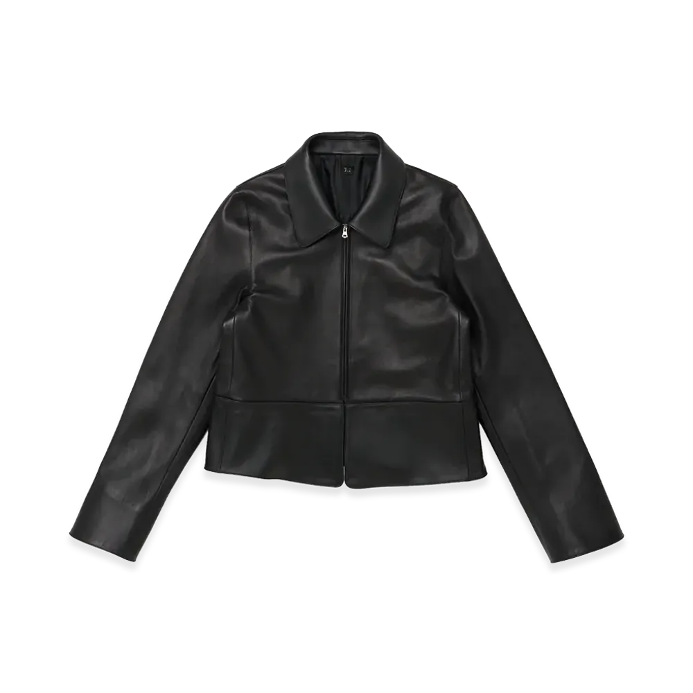 T.T Taiga Takahashi Women's Zip Up Leather Jacket "Black"