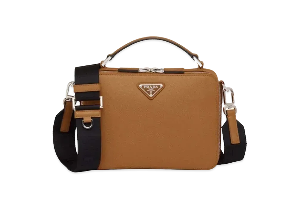 PRADA Brique Saffiano Leather Bag "Brown"