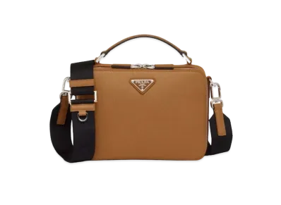 PRADA Brique Saffiano Leather Bag "Brown"