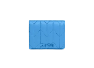 MIU MIU Nappa Leather Wallet "Blue"