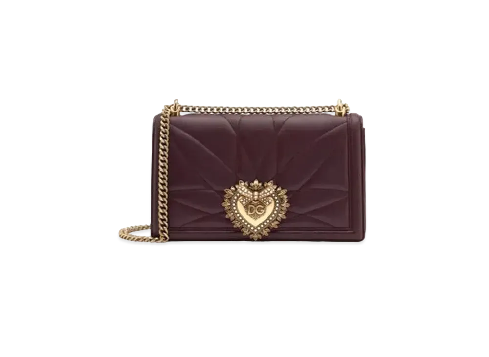 Dolce&Gabbana Devotion Crossbody Bag Large Matrasse Nappa "Bordeaux"