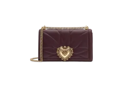 Dolce&Gabbana Devotion Crossbody Bag Large Matrasse Nappa "Bordeaux"