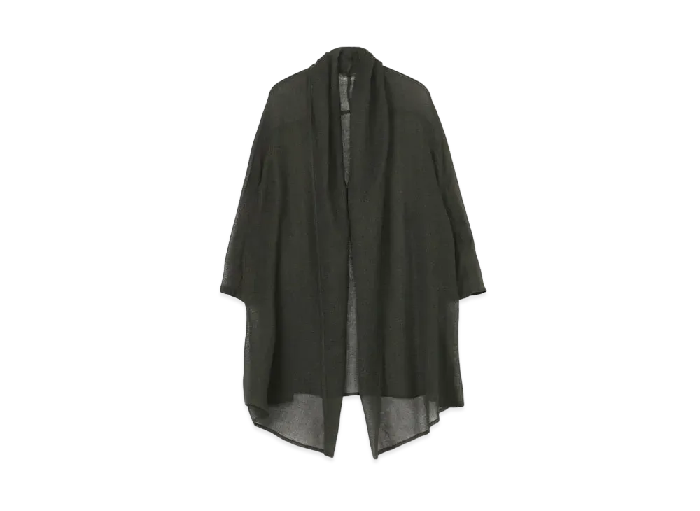 Yohji Yamamoto Y's LENO CLOTH SHAWL COLLAR LONG CARDIGAN "Khaki"