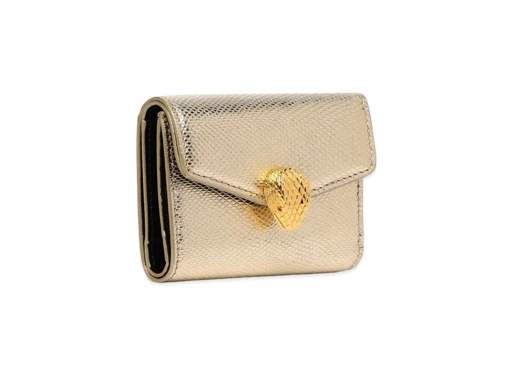 BVLGARI Serpenti Forever Trifold Wallet "LightGold"
