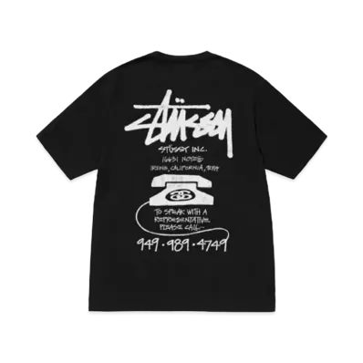 Stussy Old Phone Tee Pigment Dyed "Black"
