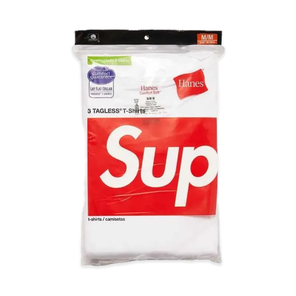Supreme x Hanes Tagless Tees (3 Pack) "White"