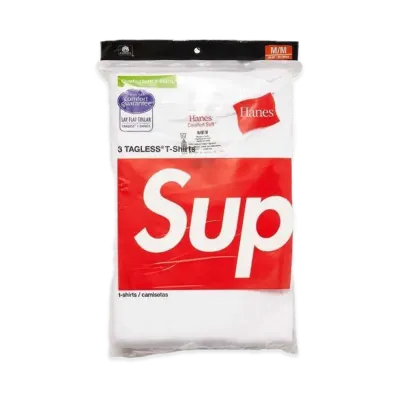 Supreme x Hanes Tagless Tees (3 Pack) "White"