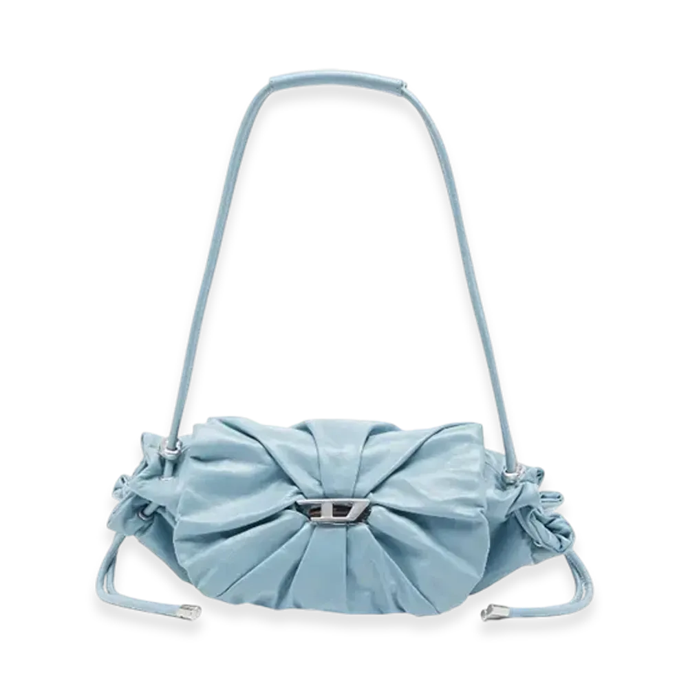 Diesel Scrunch-D Shoulder S Scrunch-D S-Shoulder Bag In Scrunched Leather "Azure"