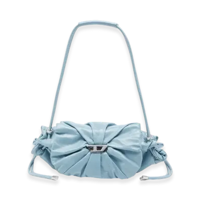 Diesel Scrunch-D Shoulder S Scrunch-D S-Shoulder Bag In Scrunched Leather "Azure"