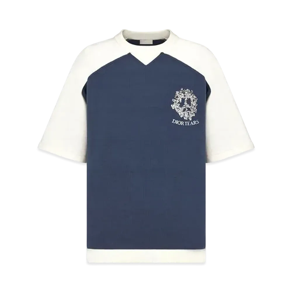 Dior Tears Short-Sleeved Sweater "Blue/White"