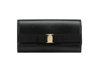 Salvatore Ferragamo Vara Bow Continental Wallet "Black"