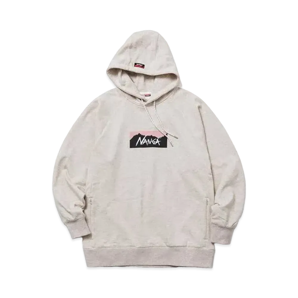 NANGA Eco Hybrid Box Logo Sweat Hoodie(Unisex) "Oatmel"