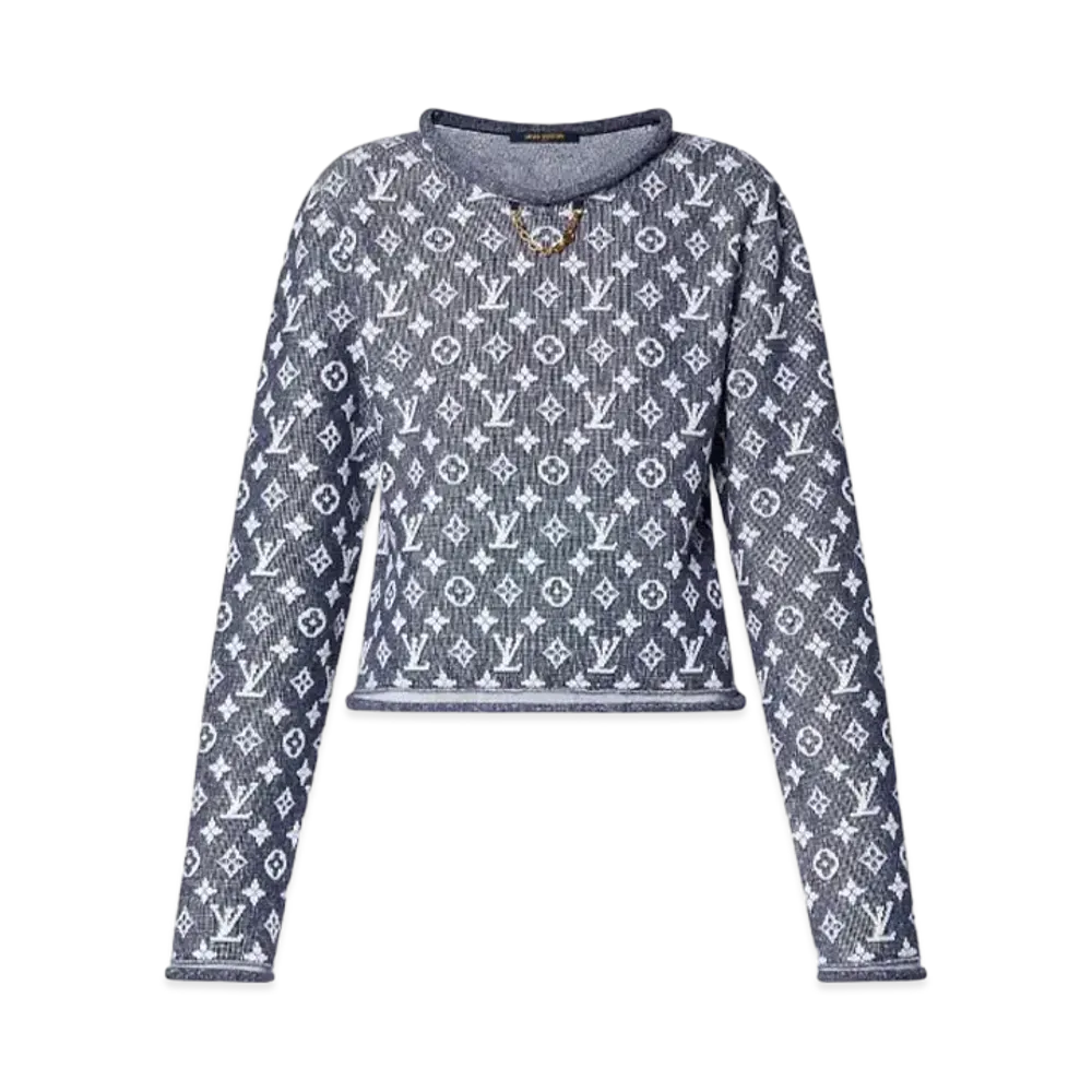 Louis Vuitton Monogram Jacquard Pullover "Blue Gris"