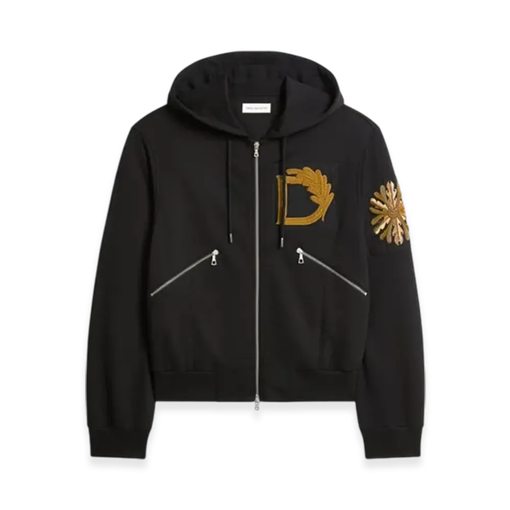 DRIES VAN NOTEN Embroidered Hoodie "Black"