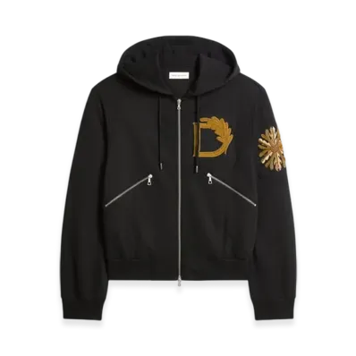 DRIES VAN NOTEN Embroidered Hoodie "Black"