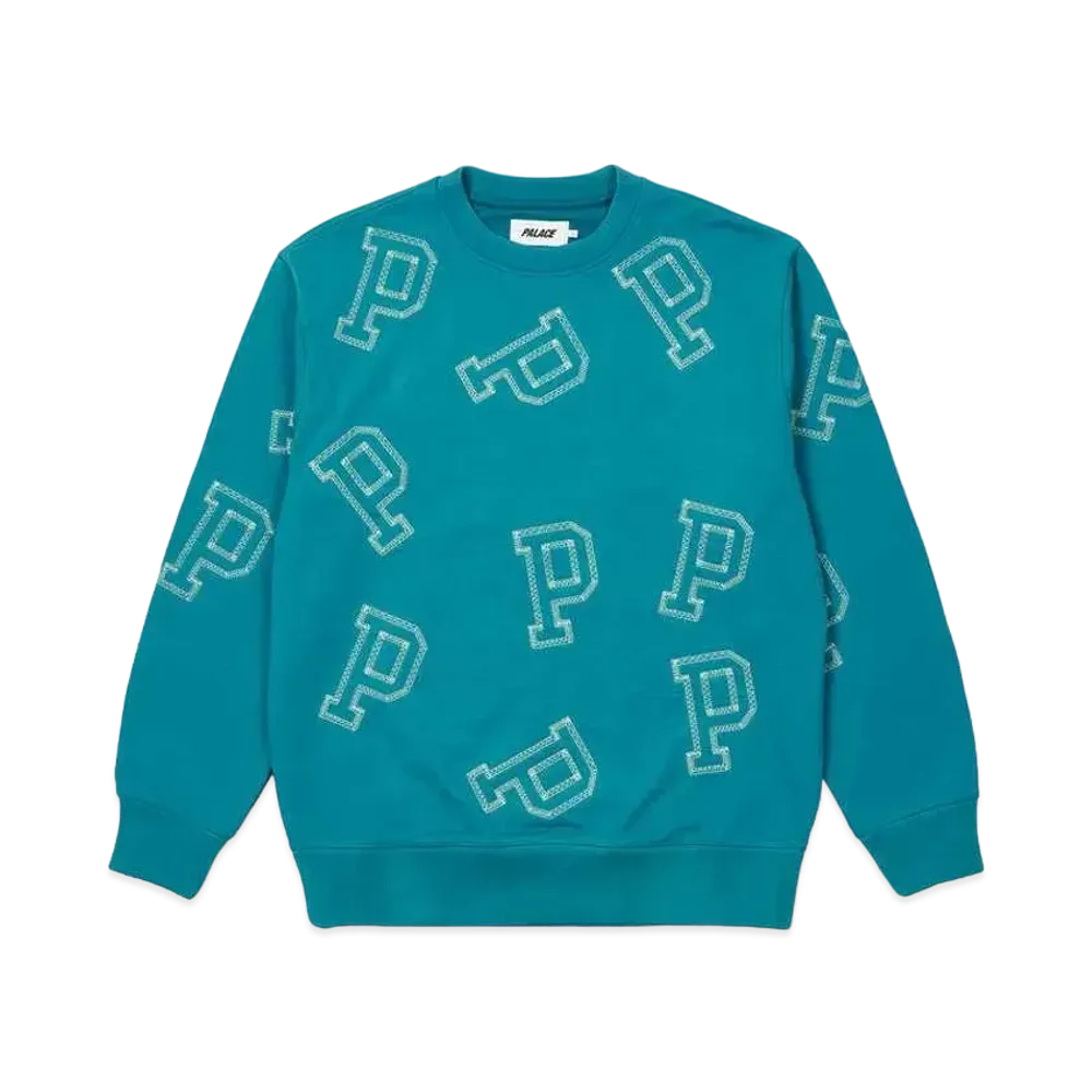 PALACE MULTI P FLATLOCK CREW "Teal"