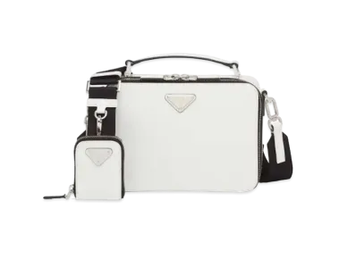 PRADA Brique Brushed Leather Bag "White"
