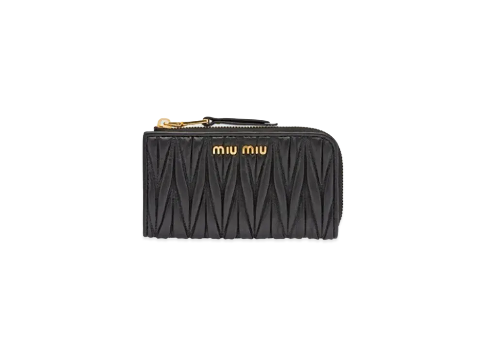 MIU MIU Materasse Leather Key Case "Black"