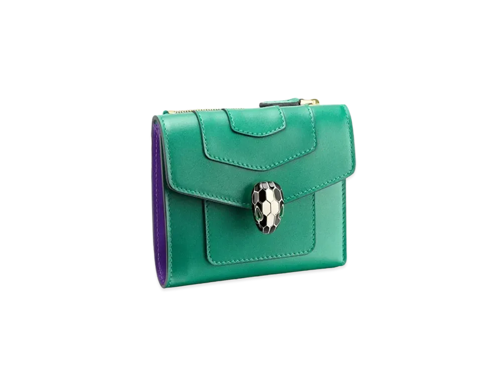 BVLGARI Serpenti Forever Trifold Wallet "Green"