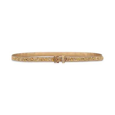 PRADA Women's Crystal Leather Belt "Gold"