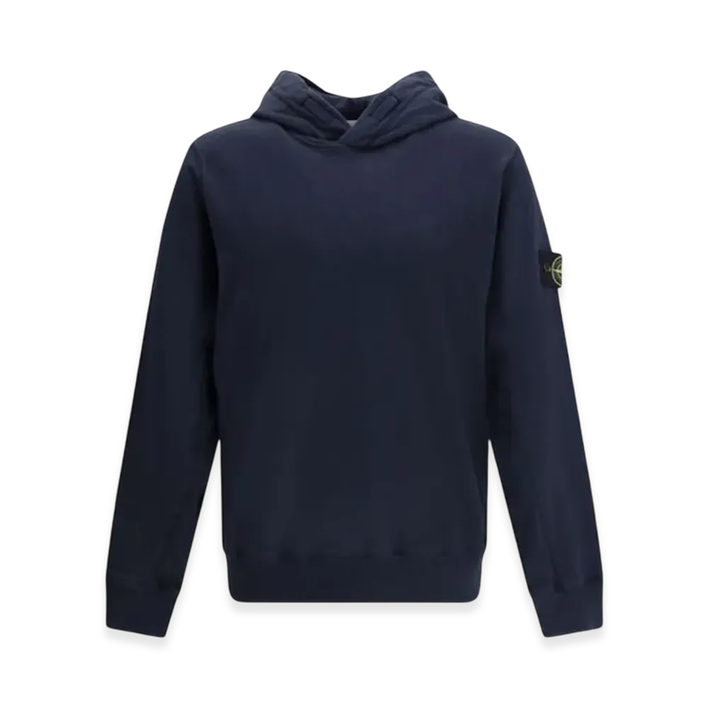 Stone Island 6100037 Malfile Fleece Old Effect Hooded Sweatshirt - 25SS "Navy Blue"