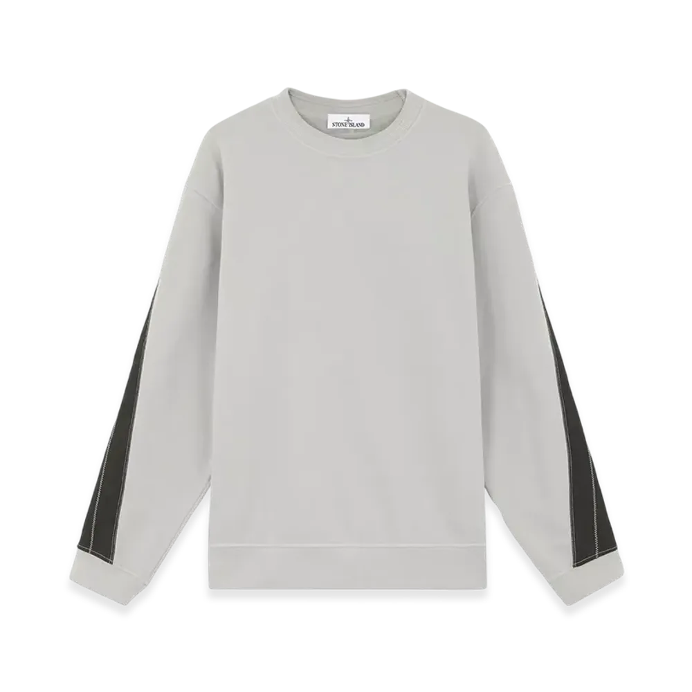 Stone Island 61620 Brushed Organic Cotton Fleece Oversized Fit Crewneck Sweatshirt - 24FW "Grey"