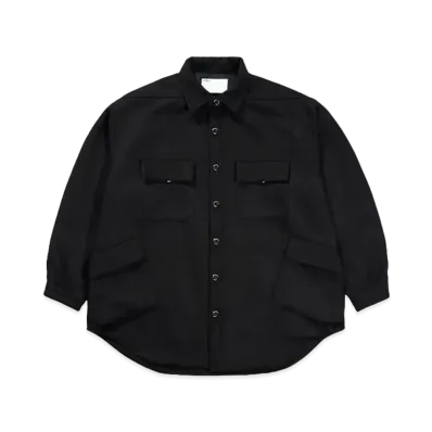 Poliquant THE DEFORMED MELTON CPO SHIRT JACKET "BLACK"