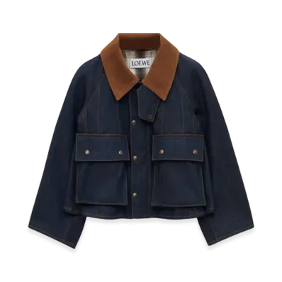LOEWE Women's Trapeze Jacket in Denim Raw Denim "Raw Denim"