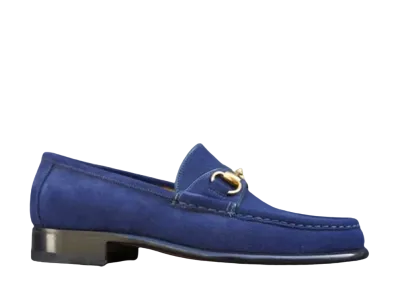 Enzo Bonafe Bit Loafer Tuareg Suede "Navy"