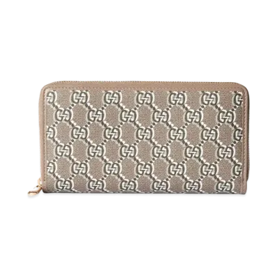 GUCCI Zip-Around Wallet with GG Shadow "Taupe/Multicolor"