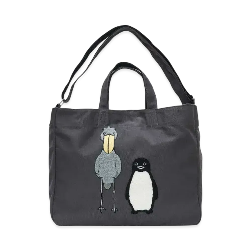 graniph x Chiharu Sakazaki Penguins & Shoebills 2 Way Tote Bag "Sumikuro"