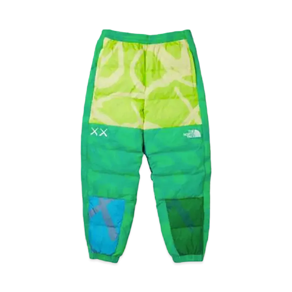 The North Face Kaws Puffer Pants "Green Blue"