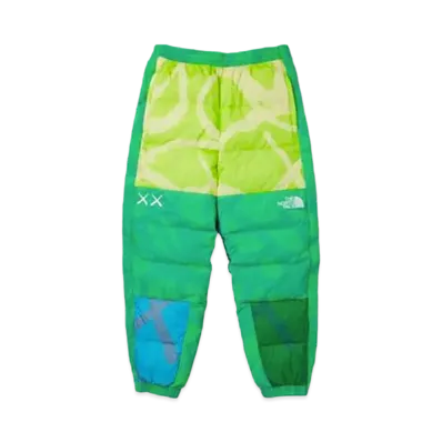 The North Face Kaws Puffer Pants "Green Blue"