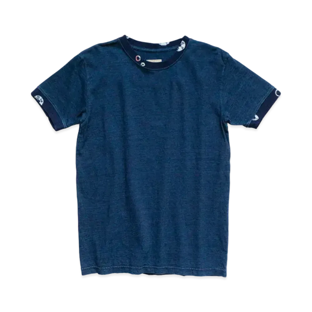 KAPITAL IDG TENGU X TENGU SOY SQUEEZE CREW RIB T "Indigo"