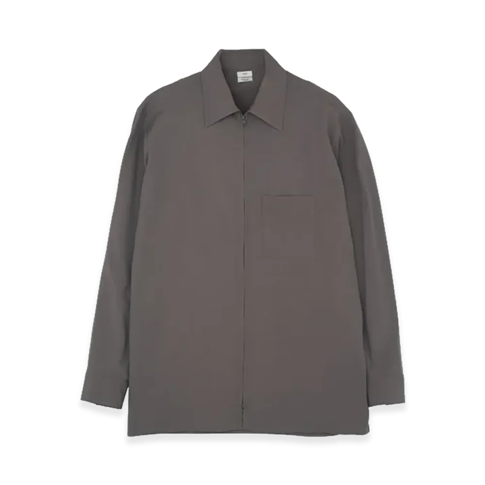 YOKE Wool Washer Tropical Zip Shirt "Gray"