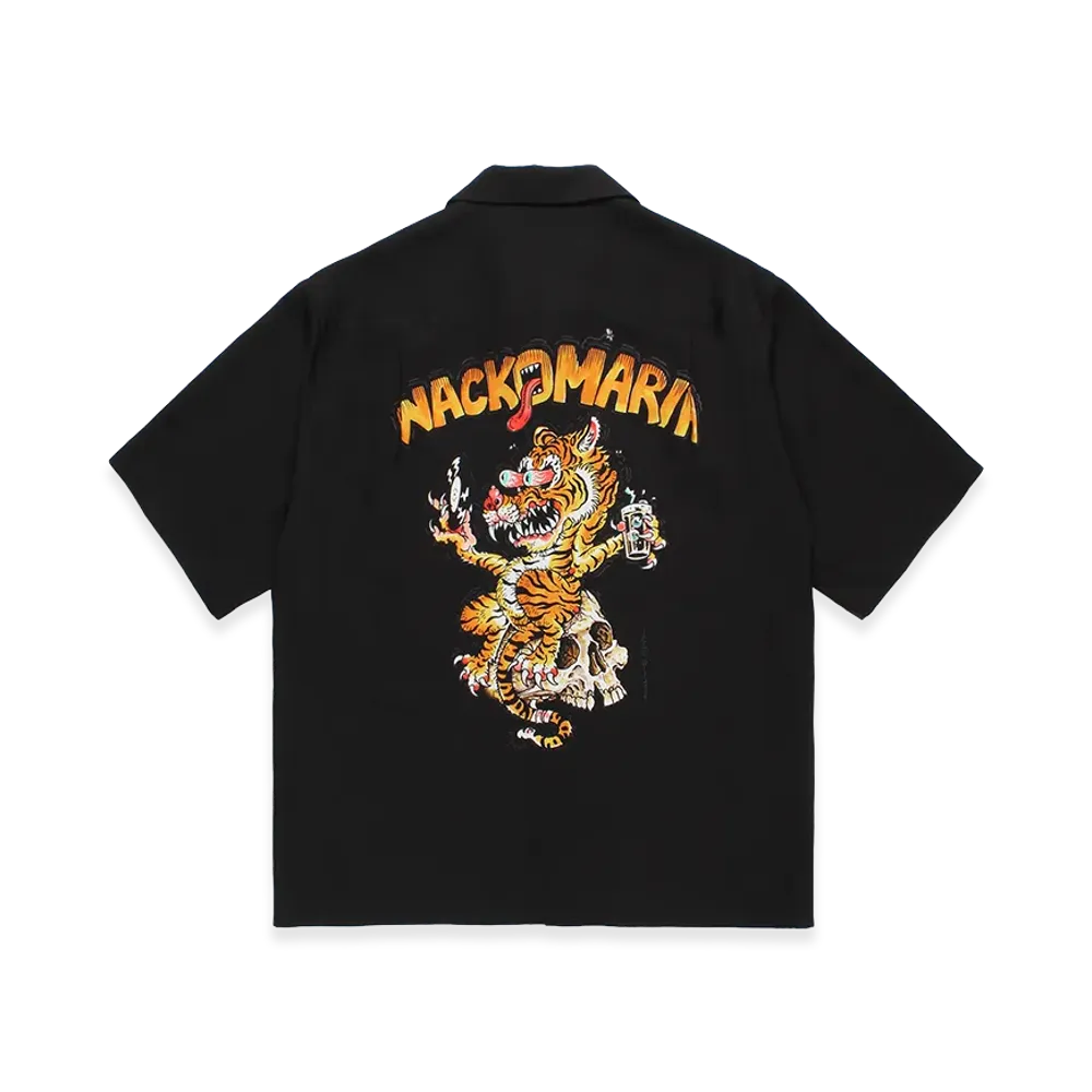 WACKO MARIA x Tim Lehi 50's Open Collar Shirt "Black"