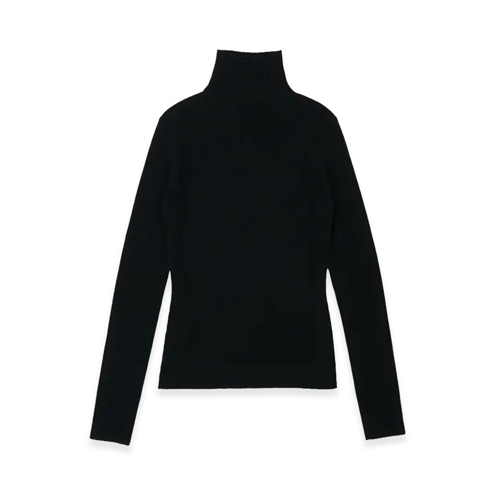 T.T Taiga Takahashi Women's Baby Cashmere Bottle Neck Pullover "Black"