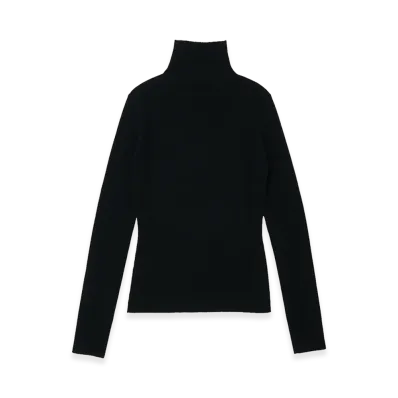 T.T Taiga Takahashi Women's Baby Cashmere Bottle Neck Pullover "Black"